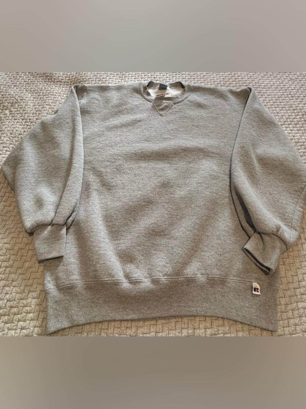 Vintage Russell Athletic Gray Blank Crewneck Sweatshirt Size Large